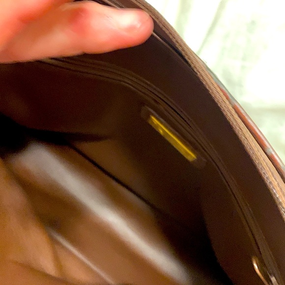 Burberry Olive Checkered Tote with Brown Leather - Picture 7 of 7